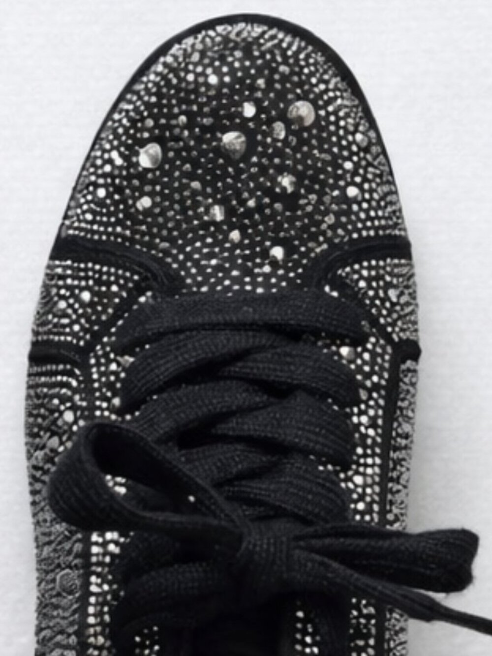 INC Black and Silver Glitter Wedge Sneakers - Size 7.5M - Picture 2 of 4